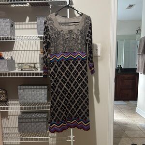 Elegant Multicolor Patterned Dress